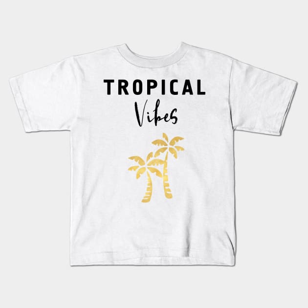 Tropical Vibes Kids T-Shirt by deificusArt